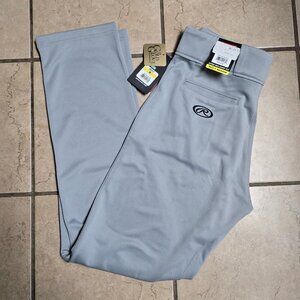 Rawlings Semi-Relaxed Full Length Baseball Pant, Adult Medium, Gray NWT